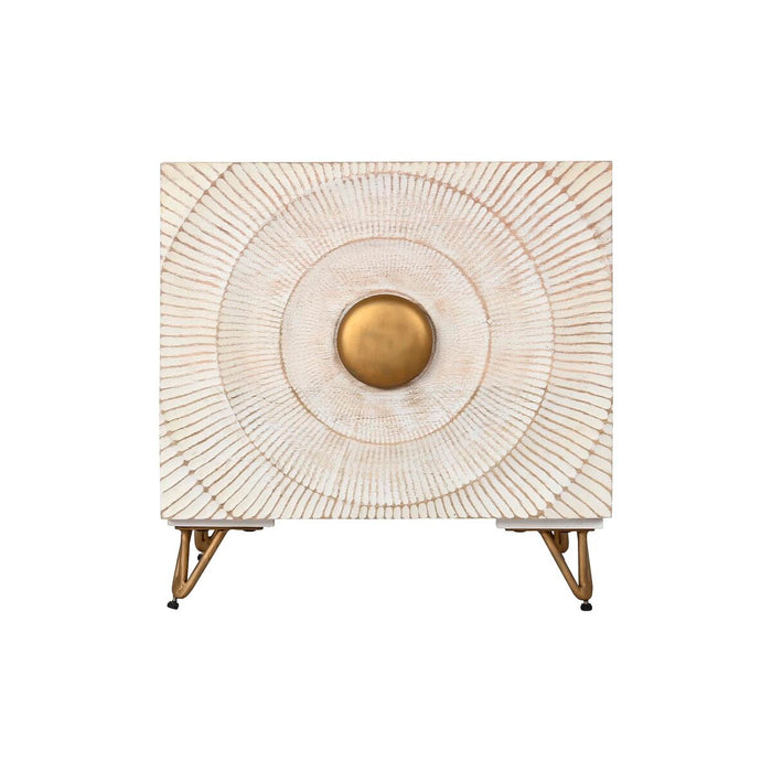 Noptieră DKD Home Decor Alb Negru Auriu* Metal Lemn de mango 50 x 40 x 50 cm