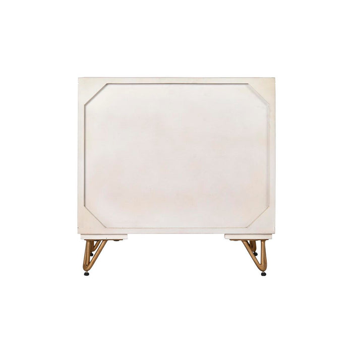 Noptieră DKD Home Decor Alb Negru Auriu* Metal Lemn de mango 50 x 40 x 50 cm