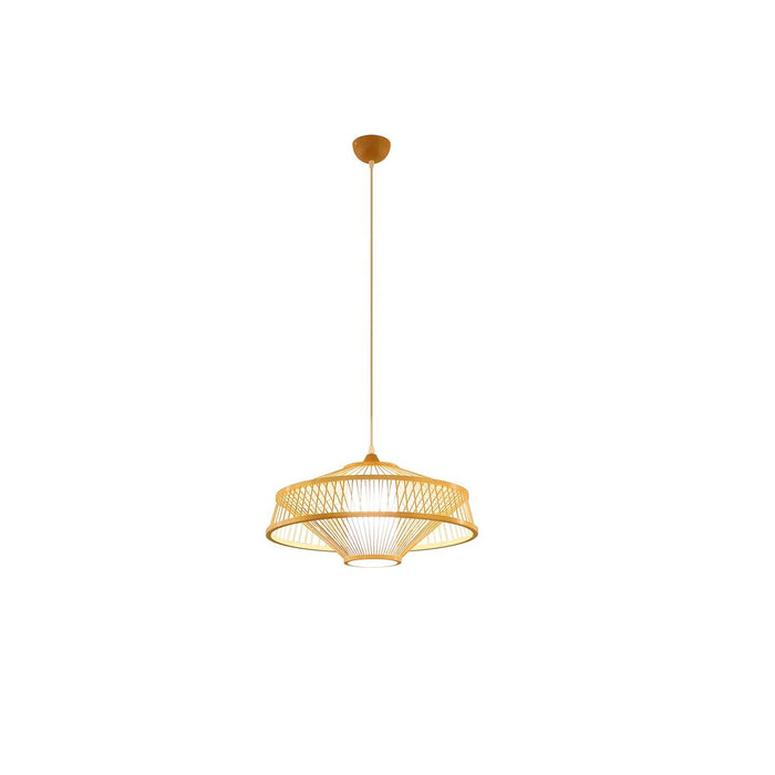 Lustră DKD Home Decor Poliester Bambus (50 x 50 x 23 cm)