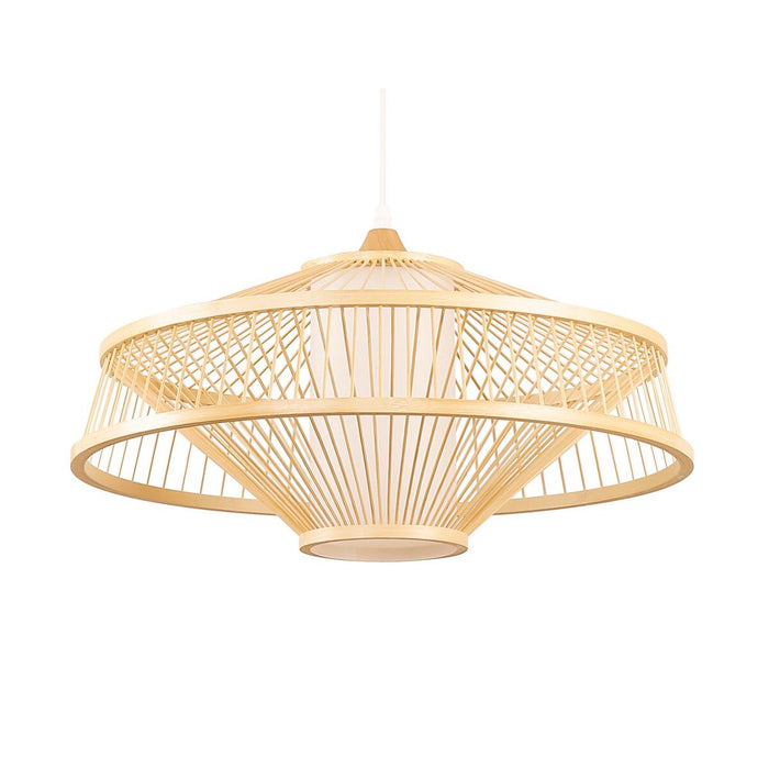Lustră DKD Home Decor Poliester Bambus (50 x 50 x 23 cm)