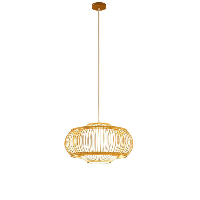 Lustră DKD Home Decor Poliester Bambus (40 x 40 x 18 cm)