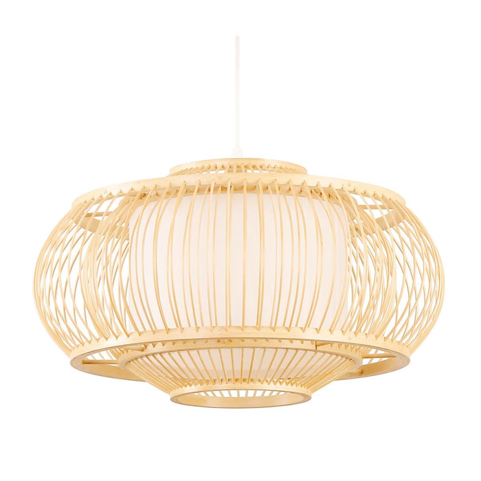 Lustră DKD Home Decor Poliester Bambus (40 x 40 x 18 cm)