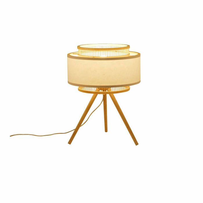 Lampă de masă DKD Home Decor Maro Poliester Alb Bambus (36 x 36 x 48 cm)