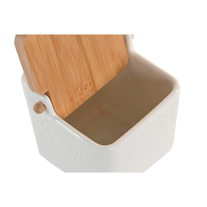 Zaharniță DKD Home Decor 12 x 12 x 11,5 cm Natural Porțelan Alb