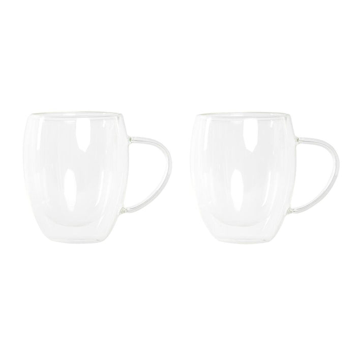 Set de Căni de Cafea DKD Home Decor Geam Transparent 350 ml Sticlă borosilicată