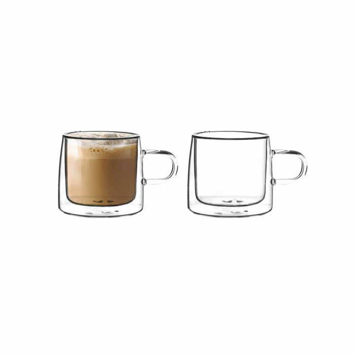 Set de Căni de Cafea DKD Home Decor Geam Transparent 260 ml Sticlă borosilicată