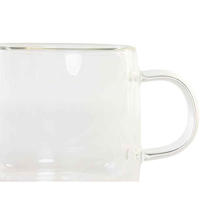Set de Căni de Cafea DKD Home Decor Geam Transparent 260 ml Sticlă borosilicată