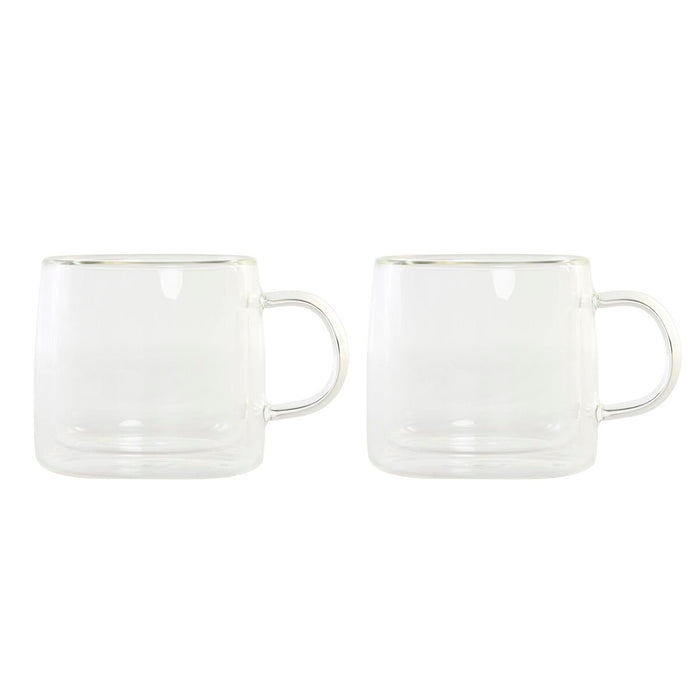 Set de Căni de Cafea DKD Home Decor Geam Transparent 260 ml Sticlă borosilicată