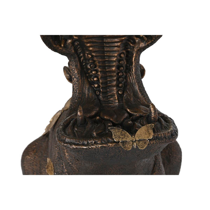 Masa laterală DKD Home Decor Negru Auriu* Rășină Geam 60 x 49 x 58 cm