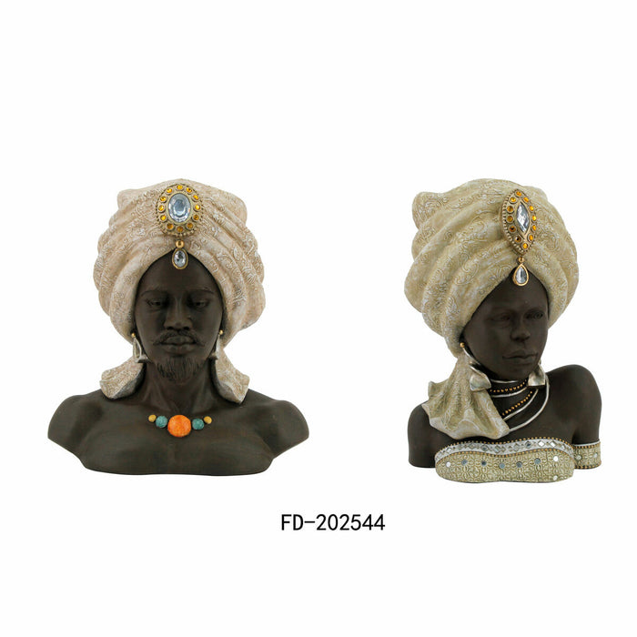 Figură Decorativă DKD Home Decor 32 x 22,5 x 35 cm Africană (2 Unități)