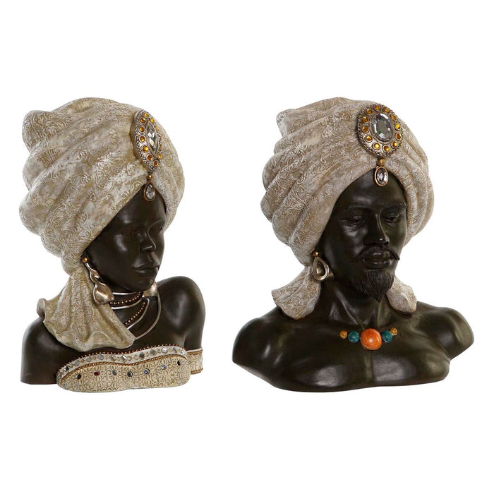 Figură Decorativă DKD Home Decor 32 x 22,5 x 35 cm Africană (2 Unități)