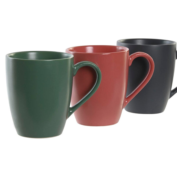 Set de 4 Căni tip Halbă DKD Home Decor Roz Verde Gri închis 300 ml Gresie