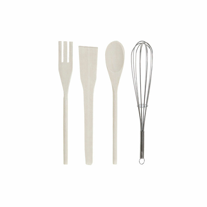 Set ustensile de bucătărie DKD Home Decor Lemn de cauciuc Gresie 3 Piese 10 x 10 x 14 cm (5 Unități)