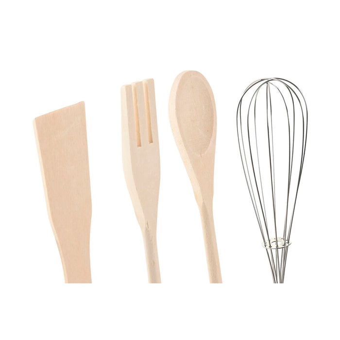 Set ustensile de bucătărie DKD Home Decor Lemn de cauciuc Gresie 3 Piese 10 x 10 x 14 cm (5 Unități)