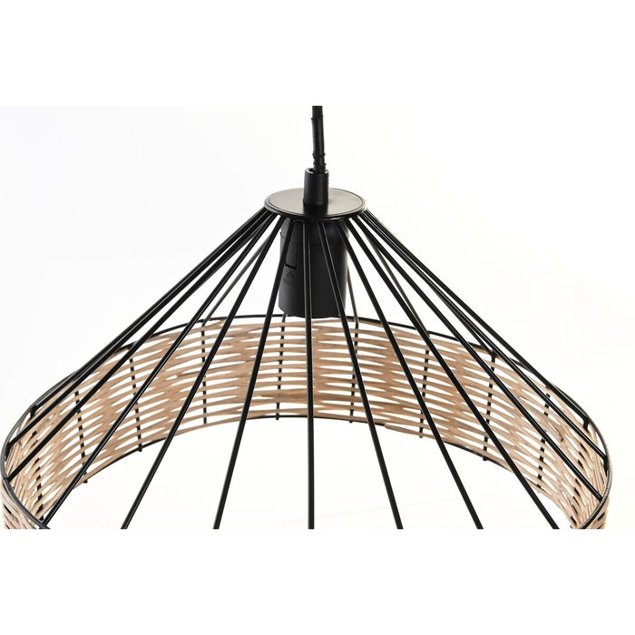 Lustră DKD Home Decor 35 x 35 x 22 cm Negru Metal Ratan 50 W (2 Unități)