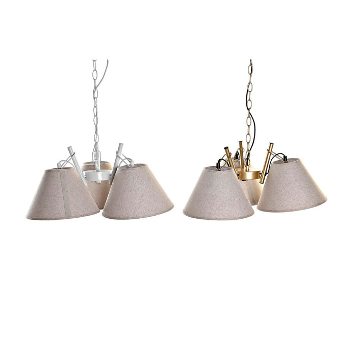 Lustră DKD Home Decor 50 x 46 x 30 cm Auriu* Metal Alb 50 W (2 Unități)