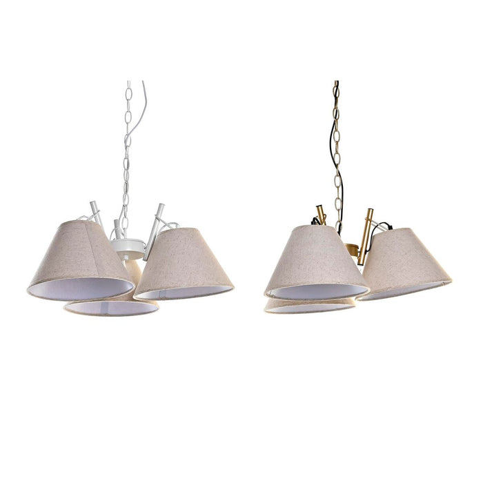Lustră DKD Home Decor 50 x 46 x 30 cm Auriu* Metal Alb 50 W (2 Unități)