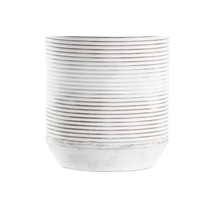 Vază DKD Home Decor 16 x 16 x 45 cm Bej Metal Alb Colonial