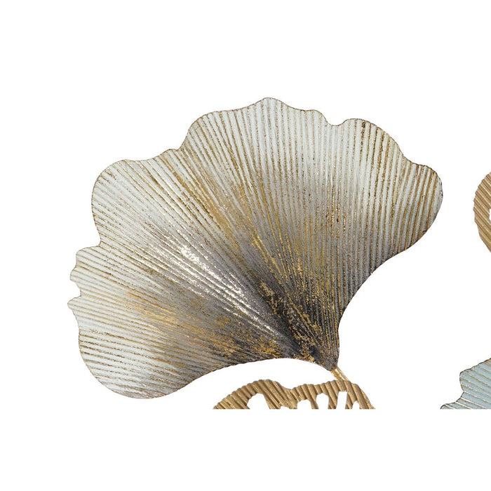 Decorațiune de Perete DKD Home Decor Gri Auriu* Metal Modern Frunza a unei plante (107 x 5 x 62 cm)