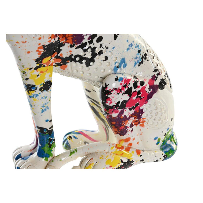 Figură Decorativă DKD Home Decor Alb Multicolor Leopard Modern 16 x 8 x 25 cm