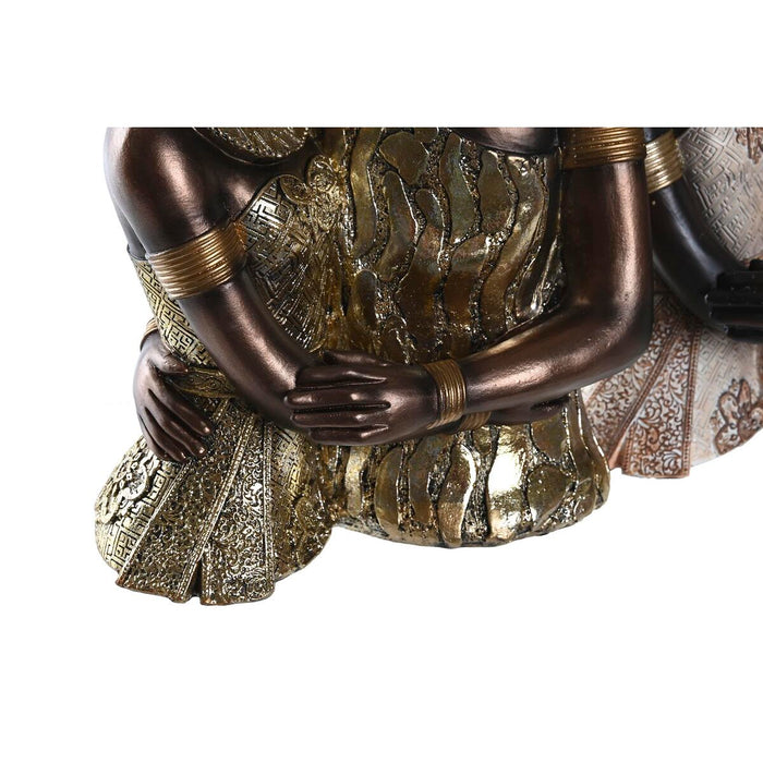 Figură Decorativă DKD Home Decor 20 x 14,5 x 33 cm Bej Auriu* Maro Colonial Africană (3 Piese)