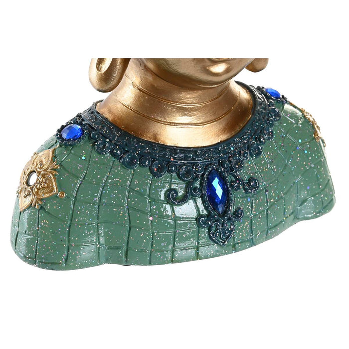 Figură Decorativă DKD Home Decor 16 x 10 x 26 cm Negru Buda Turquoise Verde Oriental (3 Piese)
