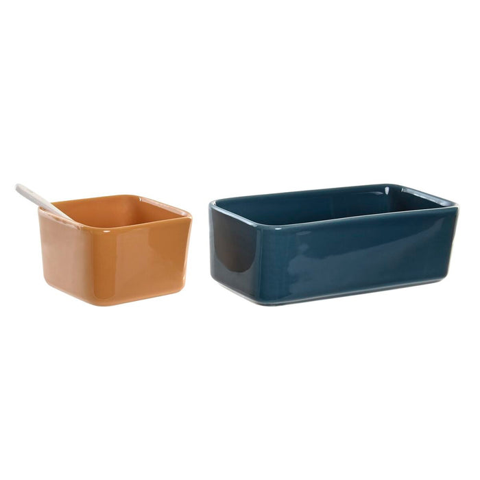 Set de Aperitiv DKD Home Decor Porțelan Multicolor Bambus 5 Piese (27 x 26 x 8 cm)