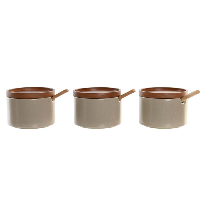 Zaharniță DKD Home Decor 29 x 10 x 7 cm Bej Maro Lemn de cauciuc (7 Unități)