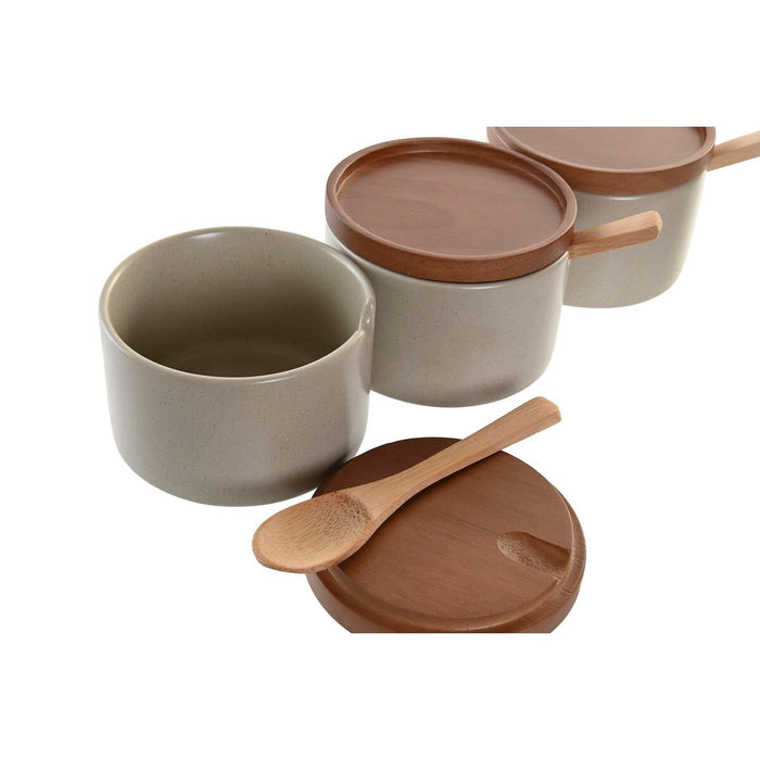 Zaharniță DKD Home Decor 29 x 10 x 7 cm Bej Maro Lemn de cauciuc (7 Unități)