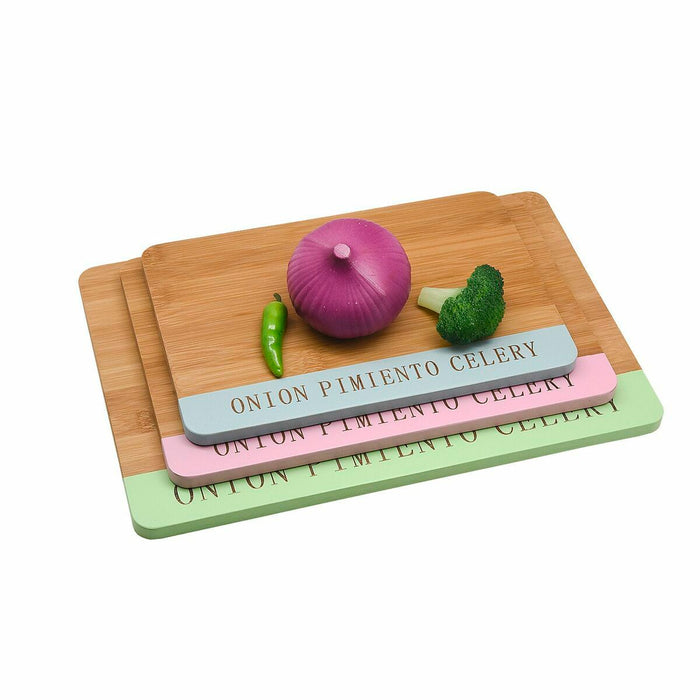 Masă de tăiat DKD Home Decor 33,5 x 22,4 x 1,2 cm Albastru Roz Verde