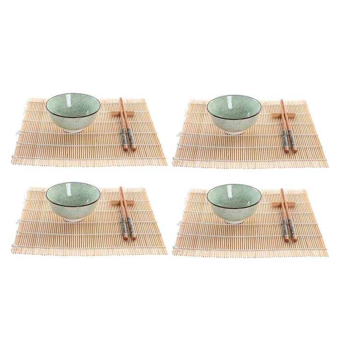 Set de Sushi DKD Home Decor 14,5 x 14,5 x 35 cm Gresie Oriental (16 Piese)