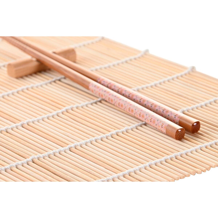 Set de Sushi DKD Home Decor 14,5 x 14,5 x 31 cm Fucsia Mandala Gresie Oriental (16 Piese)
