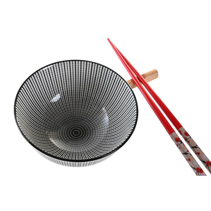 Set de Sushi DKD Home Decor 30 x 21 x 7 cm Negru Gresie Oriental (6 Piese)