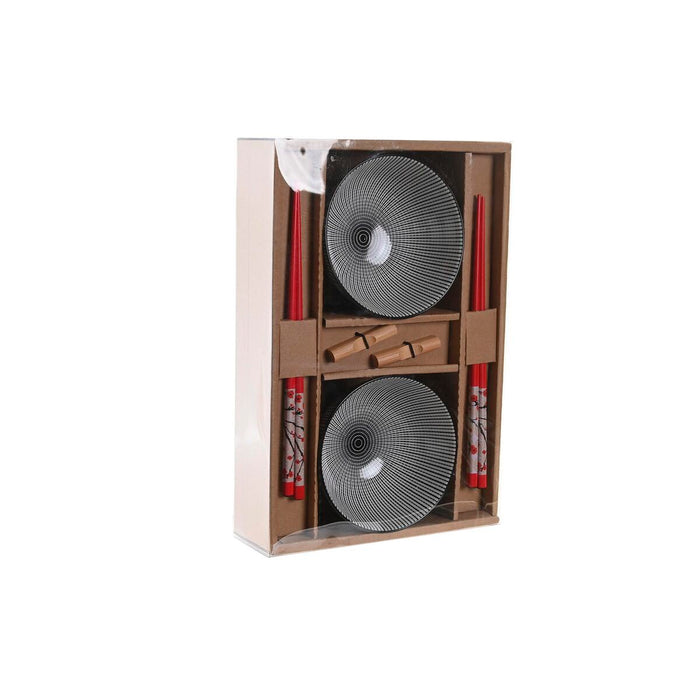 Set de Sushi DKD Home Decor 30 x 21 x 7 cm Negru Gresie Oriental (6 Piese)