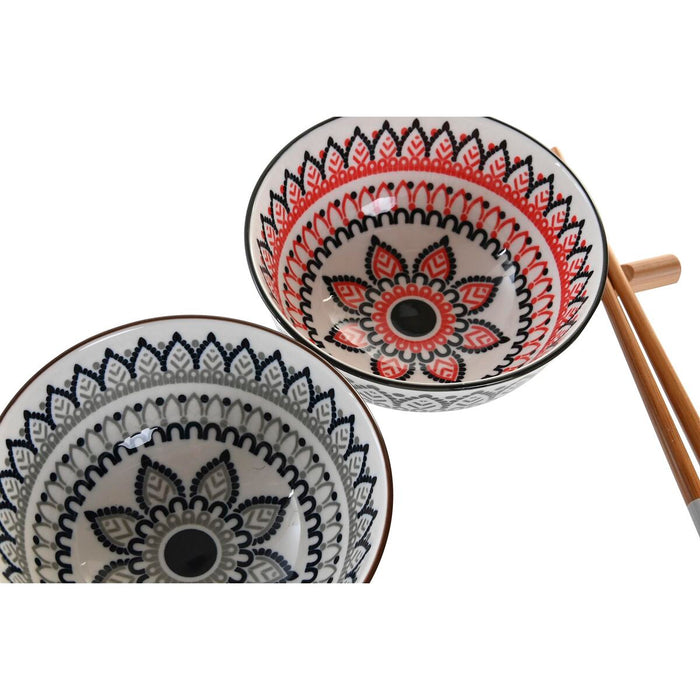Set de Sushi DKD Home Decor 30 x 21 x 7 cm Multicolor Mandala Gresie Oriental (6 Piese)