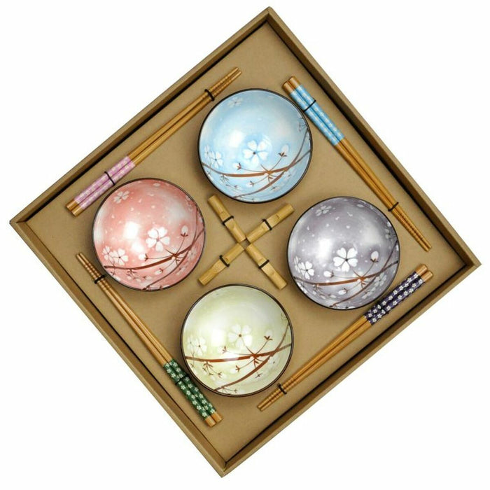 Set de Sushi DKD Home Decor 34 x 34 x 6,5 cm Copac Multicolor Gresie Oriental (12 Unități)