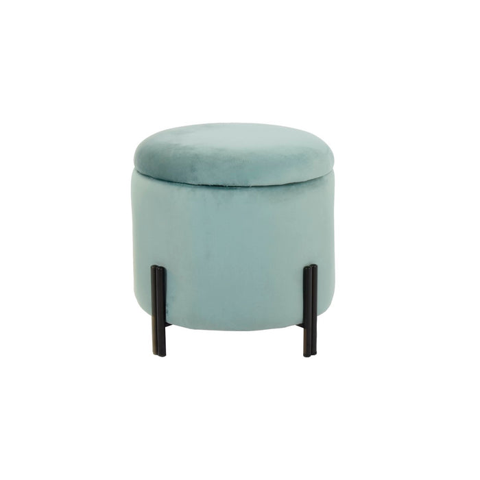Suport pentru Picioare DKD Home Decor Metal Turquoise Poliester (42 x 42 x 42 cm)