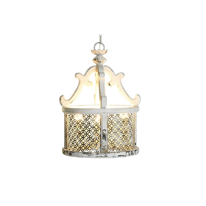 Lustră DKD Home Decor Alb Metal Brad 40 W Vintage Finisaj învechit 220 V 46 x 46 x 62 cm
