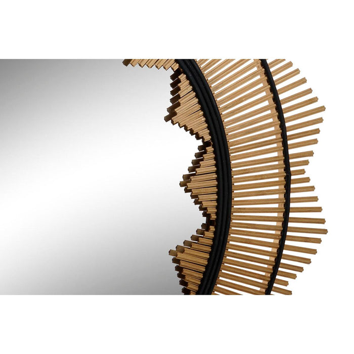 Oglindă de perete DKD Home Decor Maro Negru Bambus Natural Colonial 90 x 2 x 90 cm