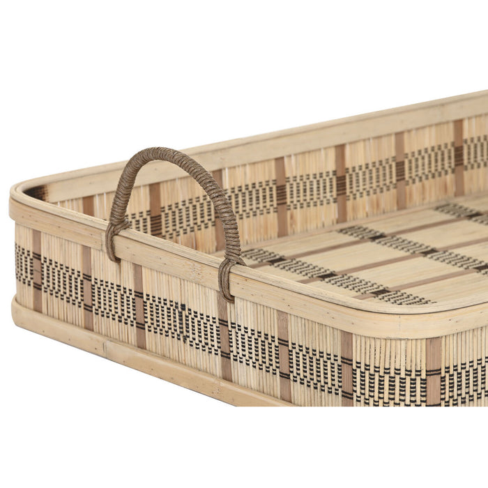 Set de Tăvi DKD Home Decor Natural Maro Deschis Urban (54 x 43 x 9 cm) (3 Unități)
