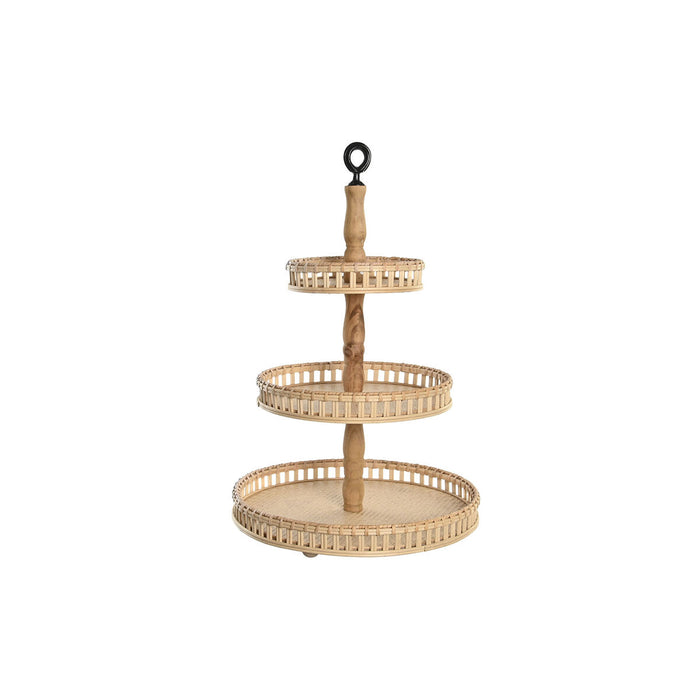 Tavă pentru gustari DKD Home Decor Maro Bambus Urban (40 x 40 x 60 cm)