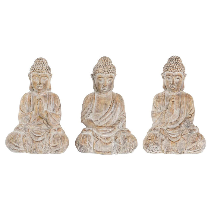 Figură Decorativă DKD Home Decor 30,5 x 24 x 45 cm Auriu* Maro Buda Oriental (3 Piese)