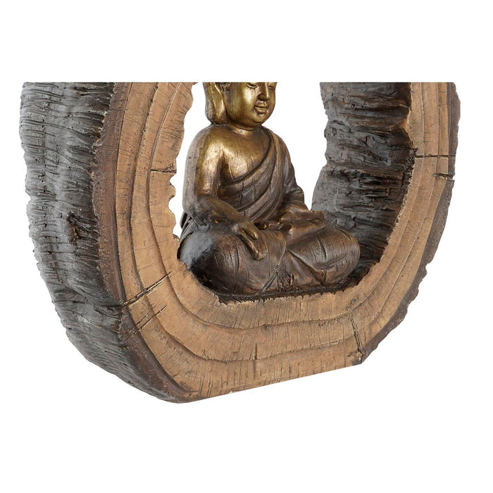 Figură Decorativă DKD Home Decor 40 x 13 x 40 cm Auriu* Maro Buda Oriental (2 Unități)