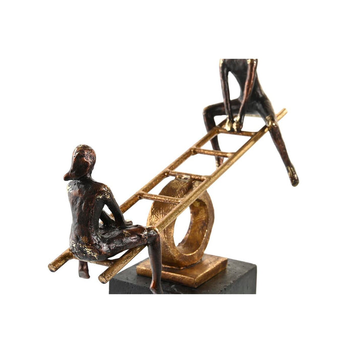 Figură Decorativă DKD Home Decor Negru Auriu* Metal Rășină Persoane Modern (27 x 9 x 27,5 cm)