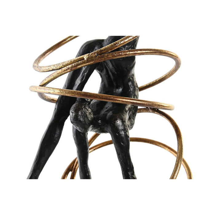Figură Decorativă DKD Home Decor Negru Auriu* Metal Rășină Modern (17 x 14 x 42,5 cm)