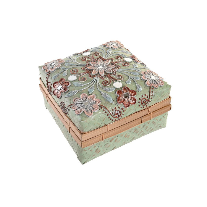 Set de Coșuri DKD Home Decor Multicolor Bambus Boho 29 x 29 x 22 cm