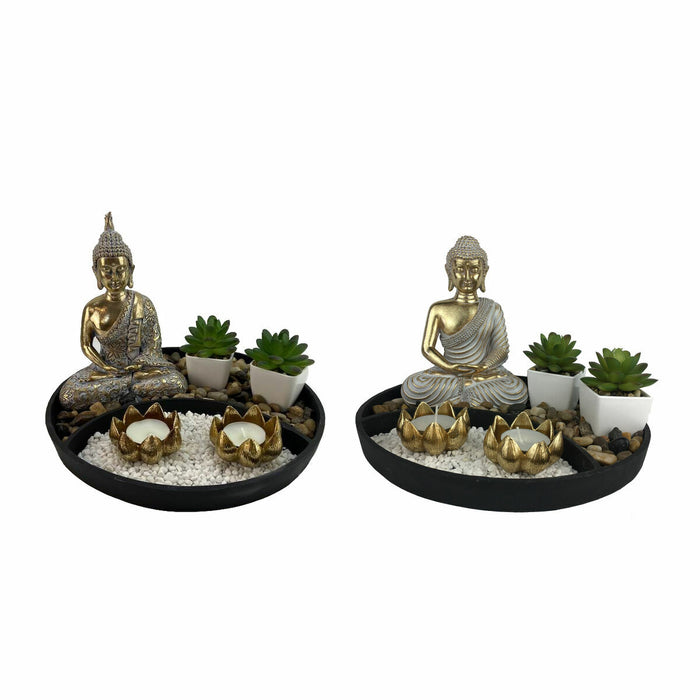 Figură Decorativă DKD Home Decor 26 x 26 x 18 cm Oriental Grădină (2 Unități)