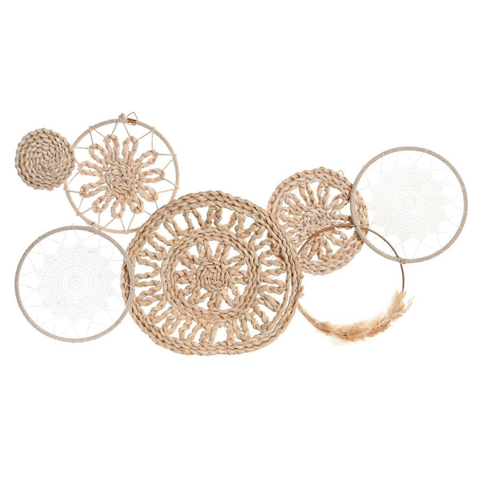 Decorațiune de Perete DKD Home Decor 79 X 7 X 41,5 CM Natural Alb Boho