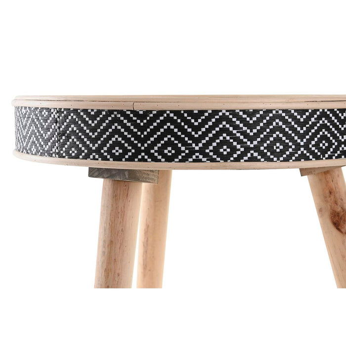 Tavă DKD Home Decor Natural Negru Lemn (41 x 41 x 50 cm)