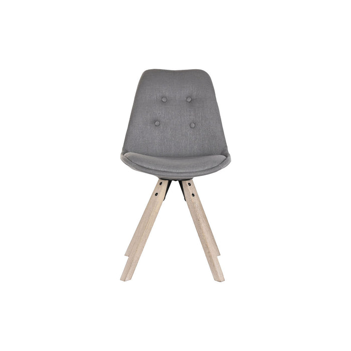 Scaun de Sufragerie DKD Home Decor Poliester Gri închis Dub (48 x 44 x 84 cm)